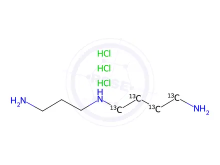 Chemical structure of Spermidine-(butane-13C4) trihydrochloride