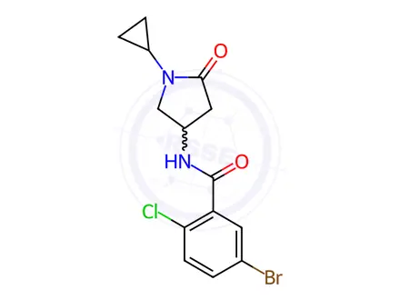 Chemical structure of 5-Bromo-2-chloro-N-(1-cyclopropyl-5-oxopyrrolidin-3-yl)benzamide
