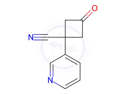 Chemical structure of 3-Oxo-1-pyridin-3-yl-cyclobutanecarbonitrile