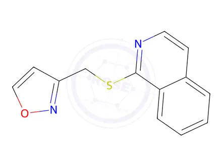 Chemical structure of 1-[(1,2-oxazol-3-ylmethyl)sulfanyl]isoquinoline