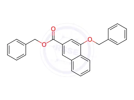 Chemical structure of benzyl 4-(benzyloxy)naphthalene-2-carboxylate