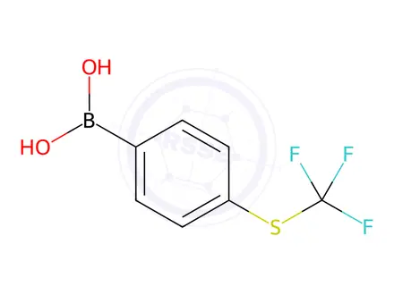 Chemical structure of (4-((Trifluoromethyl)thio)phenyl)boronic acid