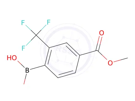 Chemical structure of 4-(Methoxycarbonyl)-2-(trifluoromethyl)phenylboronic acid