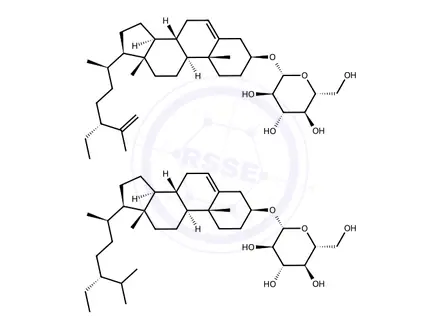 Chemical structure of Charantin (1:1 25,26-Dehydro-ß-Sitosterol-ß-D-Glucoside and-ß-Sitosterol-ß-D-Glucoside)