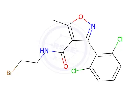 Chemical structure of N4-(2-Bromoethyl)-3-(2,6-dichlorophenyl)-5-methylisoxazole-4-carboxamide