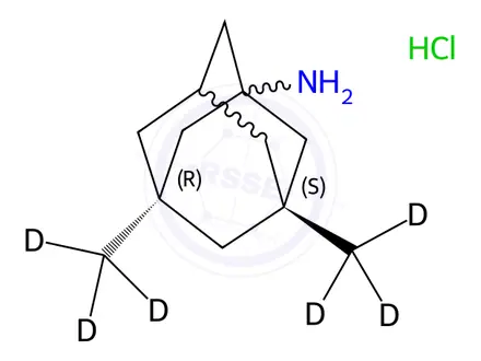Chemical structure of Memantine-d6 Hydrochloride in methanol