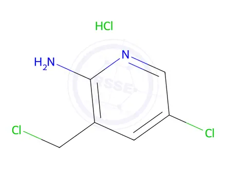 Chemical structure of 5-Chloro-3-(chloromethyl)pyridin-2-amine hydrochloride