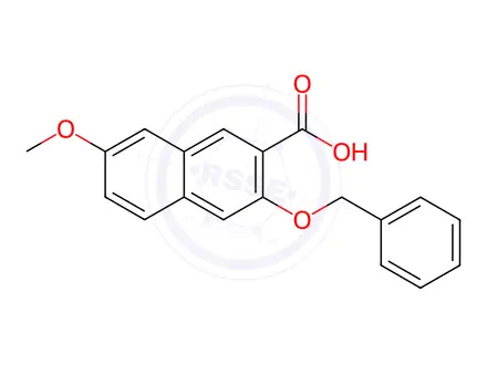 Chemical structure of 2-Naphthalenecarboxylic acid, 7-methoxy-3-(phenylmethoxy)-
