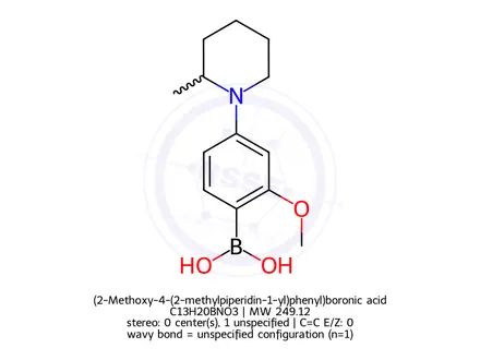 Chemical structure of (2-Methoxy-4-(2-methylpiperidin-1-yl)phenyl)boronic acid