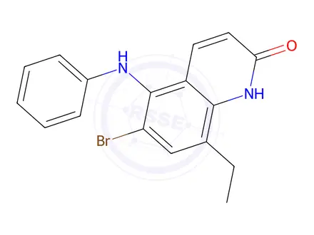 Chemical structure of 6-Bromo-8-ethyl-5-(phenylamino)quinolin-2-ol
