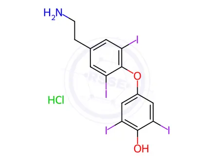 Chemical structure of 3,3’,5,5’-Tetraiodothyronamine Hydrochloride