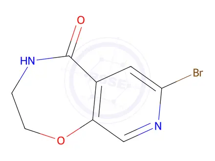 Chemical structure of 7-Bromo-3,4-dihydropyrido[4,3-f][1,4]oxazepin-5(2H)-one