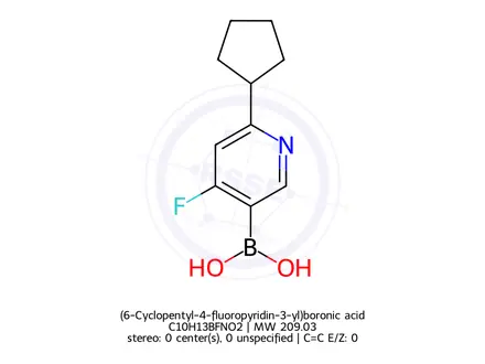 Chemical structure of (6-Cyclopentyl-4-fluoropyridin-3-yl)boronic acid