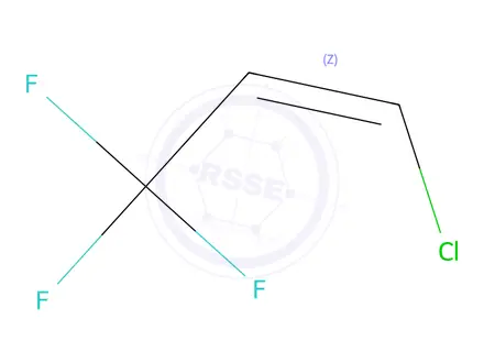 Chemical structure of HFO-1233zd(Z)