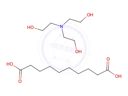 Chemical structure of sebacic acid, compound with 2,2',2''-nitrilotriethanol (1:1)