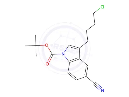 Chemical structure of 3-(4-Chlorobutyl)-1-(tert-butyloxycarbonyl)indole-5-carbonitrile