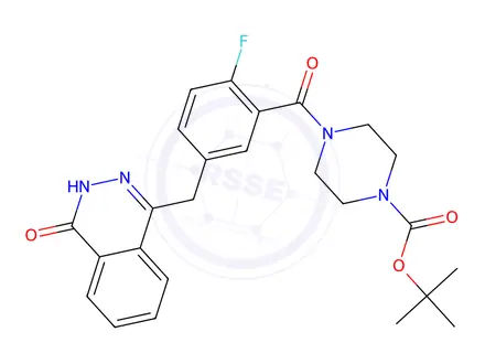 Chemical structure of Tert-butyl 4-(2-fluoro-5-((4-oxo-3,4-dihydrophthalazin-1-yl)methyl)benzoyl)piperazine-1-carboxylate