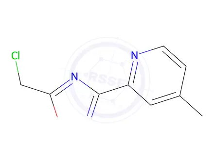 Chemical structure of 2-[5-(chloromethyl)-1,2,4-oxadiazol-3-yl]-4-methylpyridine