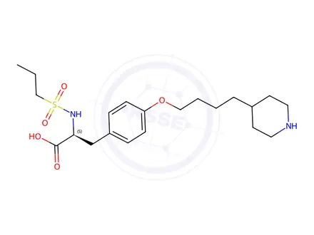Chemical structure of (S)-3-(4-(4-(Piperidin-4-yl)butoxy)phenyl)-2-(propylsulfonamido)propanoic Acid
