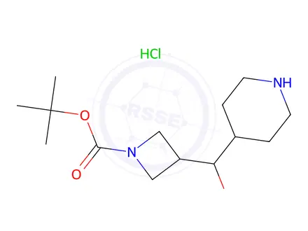 Chemical structure of Tert-butyl 3-(hydroxy(piperidin-4-yl)methyl)azetidine-1-carboxylate hydrochloride