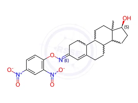 Chemical structure of 17β-Hydroxyestr-4-en-3-one O-(2,4-dinitrophenyl)oxime
