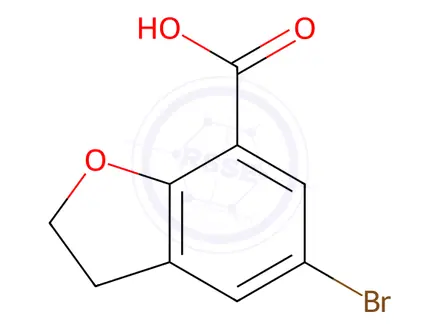 Chemical structure of 5-Bromo-2,3-dihydrobenzofuran-7-carboxylic Acid