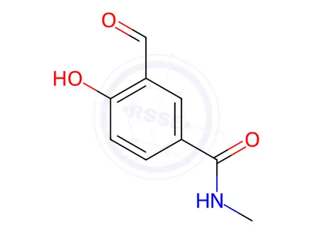 Chemical structure of Benzamide, 3-formyl-4-hydroxy-N-methyl-