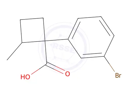 Chemical structure of 1-(3-Bromophenyl)-2-methylcyclobutane-1-carboxylic acid