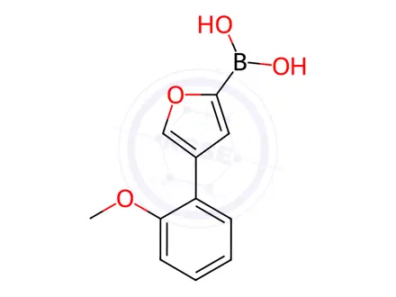 Chemical structure of (4-(2-Methoxyphenyl)furan-2-yl)boronic acid