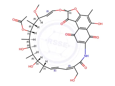 Chemical structure of Rifamycin Impurity 9 (16-Hydroxymethyl Rifamycin S)