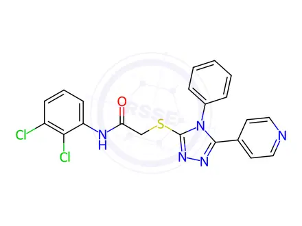 Chemical structure of N-(2,3-Dichlorophenyl)-2-((4-phenyl-5-(pyridin-4-yl)-4H-1,2,4-triazol-3-yl)thio)acetamide