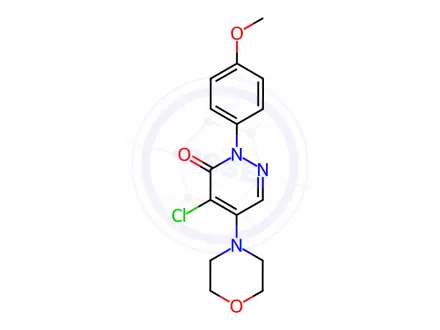 Chemical structure of 4-chloro-2-(4-methoxyphenyl)-5-morpholino-3(2H)-pyridazinone