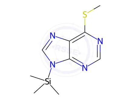Chemical structure of 6-Methylthio-9-trimethylsilyl-9H-purine