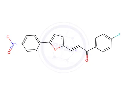Chemical structure of 1-(4-fluorophenyl)-3-[5-(4-nitrophenyl)-2-furyl]prop-2-en-1-one