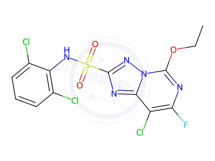 Chemical structure of 8-Chloro-N-(2,6-dichlorophenyl)-5-ethoxy-7-fluoro[1,2,4]triazolo[1,5-c]-pyrimidine-2-sulfonamide