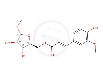 Chemical structure of methyl 5-O-feruloylarabinofuranoside