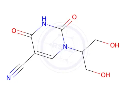 Chemical structure of 1-(1,3-dihydroxypropan-2-yl)-2,4-dioxo-1,2,3,4-tetrahydropyrimidine-5-carbonitrile