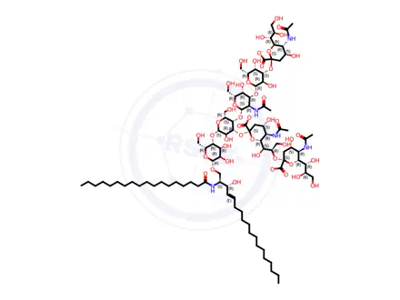 Chemical structure of C18:0 GT1b (d18:1/18:0)