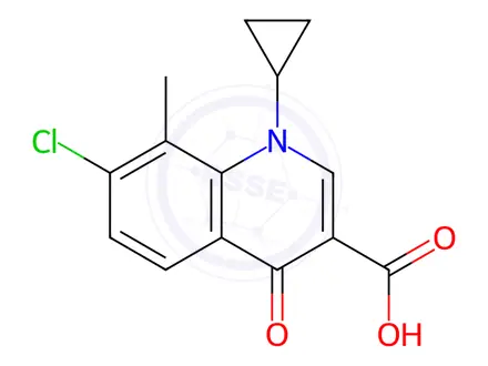 Chemical structure of 7-Chloro-1-cyclopropyl-1,4-dihydro-8-methyl-4-oxo-3-quinolinecarboxylic Acid
