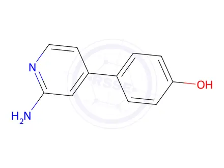 Chemical structure of 4-(2-Aminopyridin-4-yl)phenol