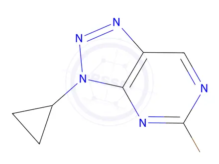 Chemical structure of 5-bromo-3-cyclopropyl-3H-[1,2,3]triazolo[4,5-d]pyrimidine