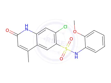 Chemical structure of 7-Chloro-N-(2-methoxyphenyl)-4-methyl-2-oxo-1,2-dihydroquinoline-6-sulfonamide