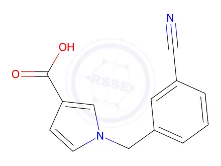 Chemical structure of 1-[(3-Cyanophenyl)methyl]-1H-pyrrole-3-carboxylic Acid
