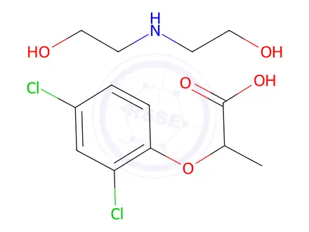 Chemical structure of bis(2-hydroxyethyl)ammonium (±)-2-(2,4-dichlorophenoxy)propionate