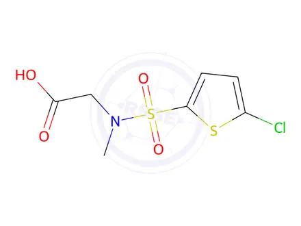 Chemical structure of 2-(N-Methyl5-chlorothiophene-2-sulfonamido)acetic Acid
