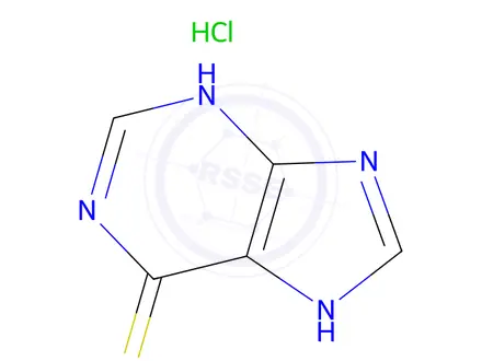 Chemical structure of 6-Mercaptopurine Hydrochloride-13C,15N2