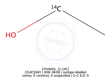 Chemical structure of ETHANOL, [1-14C]
