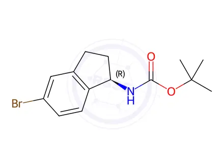 Chemical structure of tert-Butyl (R)-(5-bromo-2,3-dihydro-1H-inden-1-yl)carbamate