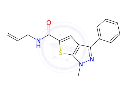 Chemical structure of N-allyl-1-methyl-3-phenyl-1H-thieno[2,3-c]pyrazole-5-carboxamide