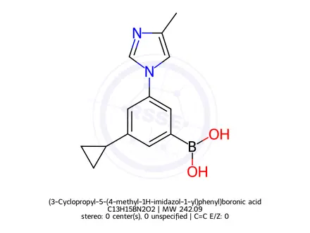 Chemical structure of (3-Cyclopropyl-5-(4-methyl-1H-imidazol-1-yl)phenyl)boronic acid